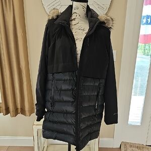 Eddie Bauer Black Puffer Jacket with Fur Hood